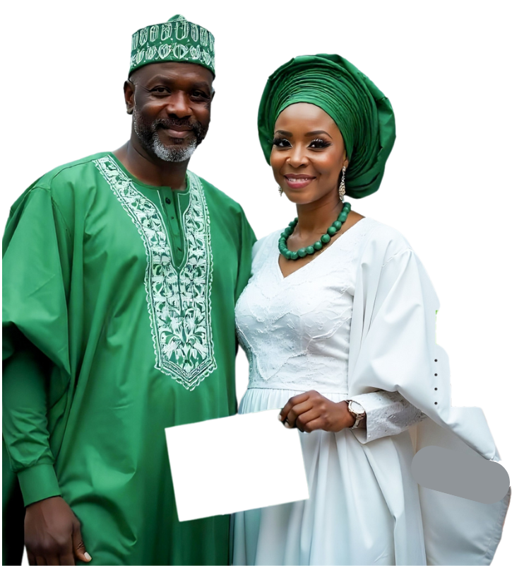 Nigerian couple celebrating
